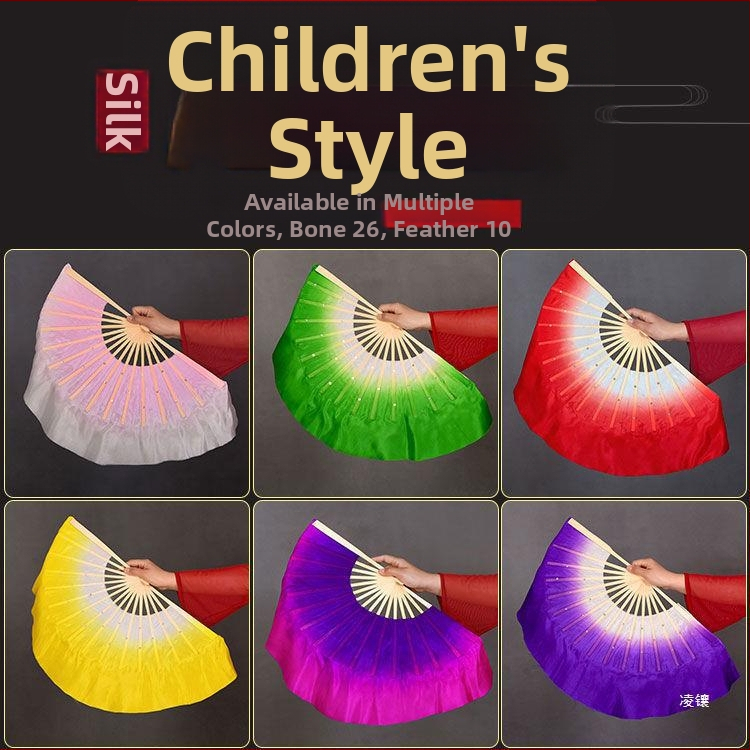 Двустранен танцов фен в Yangko стил с лампа-фон с цветя за деца, за изпълнения в детска градина и начално училище; Марка: Other; Пуснат през лято 2021