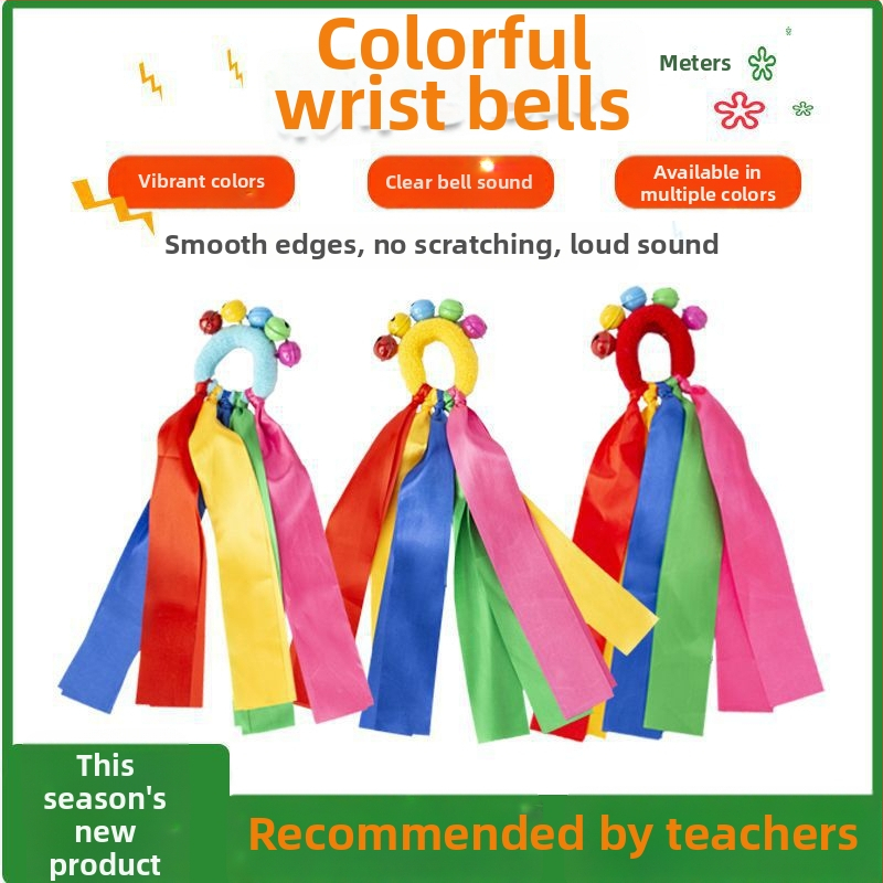 Náramok na zápästie s zvončekom a kvetinovým dizajnom, elastická šnúrka, určené pre detské tanečné vystúpenia