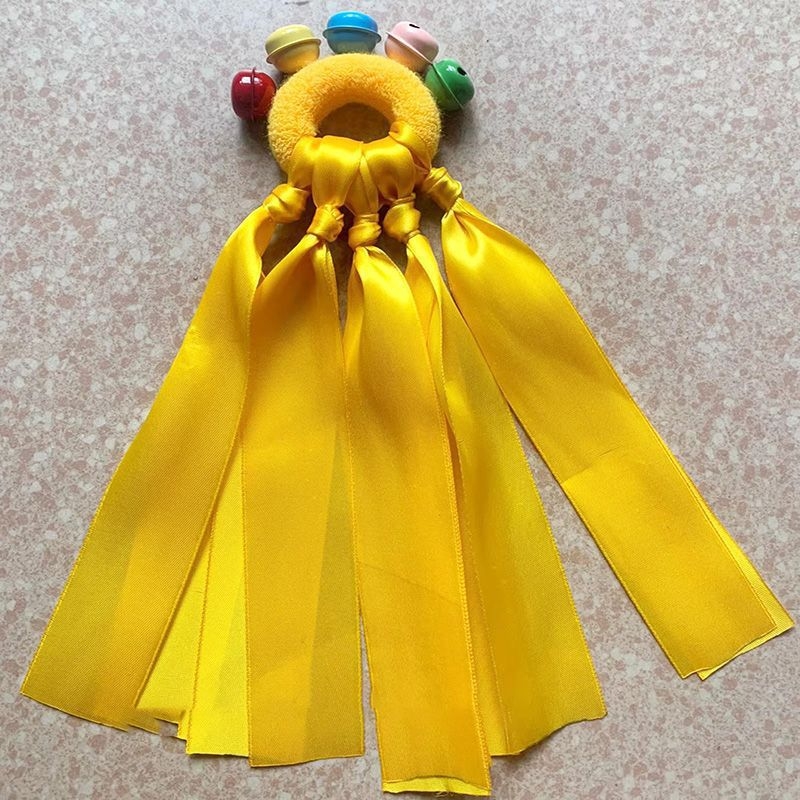 Гривна за китка със звънче и дизайн на цвете, еластична лента за детски танцови изпълнения