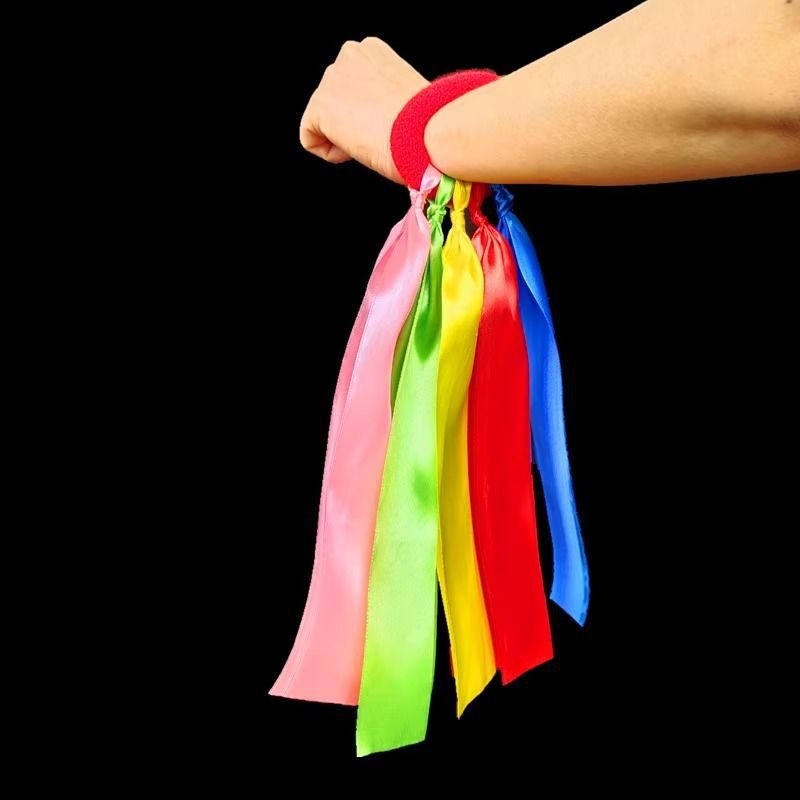 Гривна за китка със звънче и дизайн на цвете, еластична лента за детски танцови изпълнения