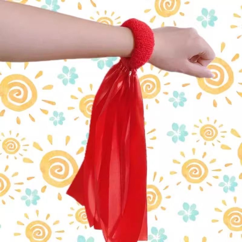 Гривна за китка със звънче и дизайн на цвете, еластична лента за детски танцови изпълнения