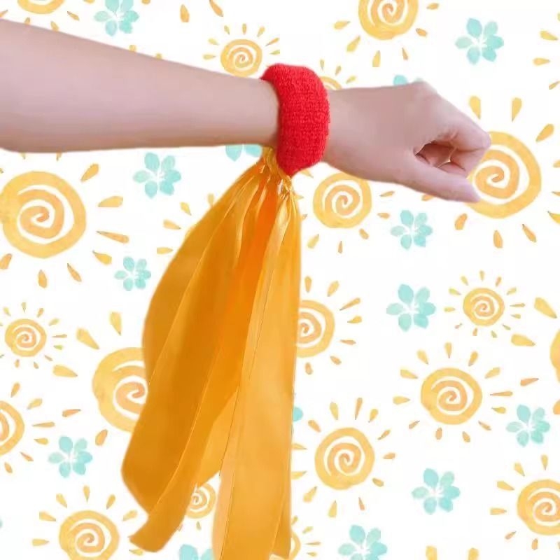 Гривна за китка със звънче и дизайн на цвете, еластична лента за детски танцови изпълнения