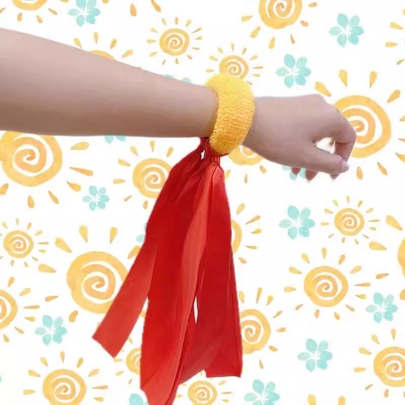 Гривна за китка със звънче и дизайн на цвете, еластична лента за детски танцови изпълнения