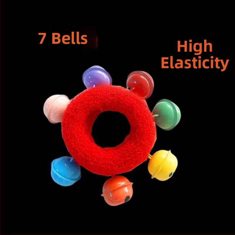 Гривна за китка със звънче и дизайн на цвете, еластична лента за детски танцови изпълнения