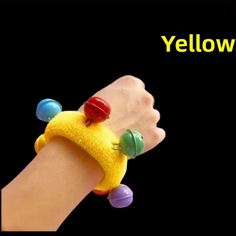 Гривна за китка със звънче и дизайн на цвете, еластична лента за детски танцови изпълнения