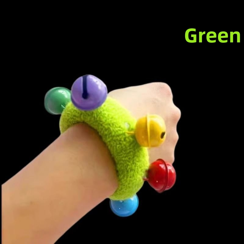 Гривна за китка със звънче и дизайн на цвете, еластична лента за детски танцови изпълнения