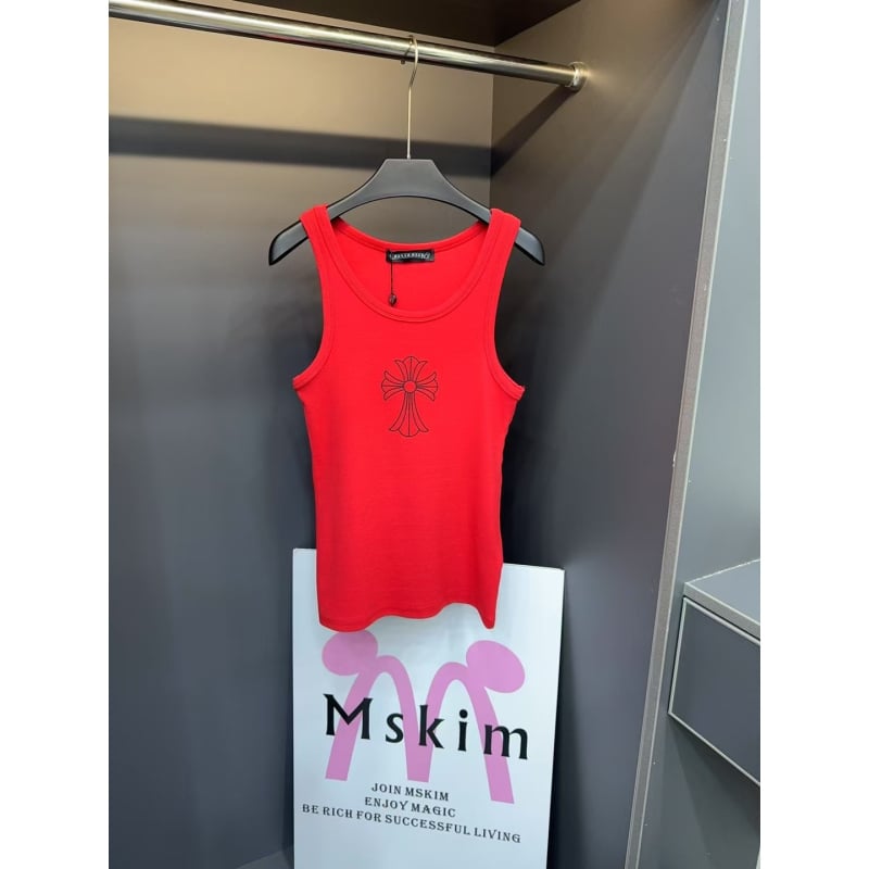 Kamisole top – šaurs krojs, kokvilnas-poliestera maisījums, ģeometrisks raksts, izšūts logotips ar sanskrita krustu