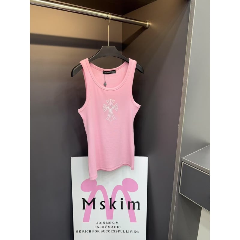 Kamisole top – šaurs krojs, kokvilnas-poliestera maisījums, ģeometrisks raksts, izšūts logotips ar sanskrita krustu