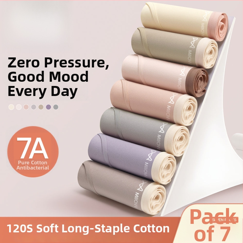 Naiste antibakteriaalsed puuvillased aluspüksid keskmise taljega, hingav puuvillane vooder, 90–95% puuvill, mugav kolmnurkse lõikega