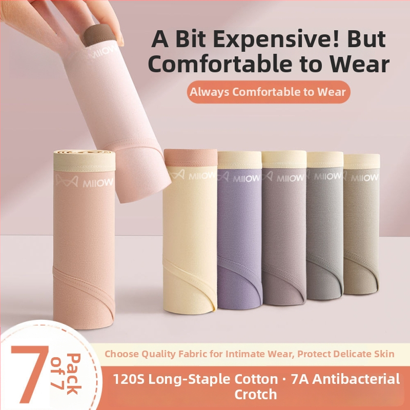 Naiste antibakteriaalsed puuvillased aluspüksid keskmise taljega, hingav puuvillane vooder, 90–95% puuvill, mugav kolmnurkse lõikega