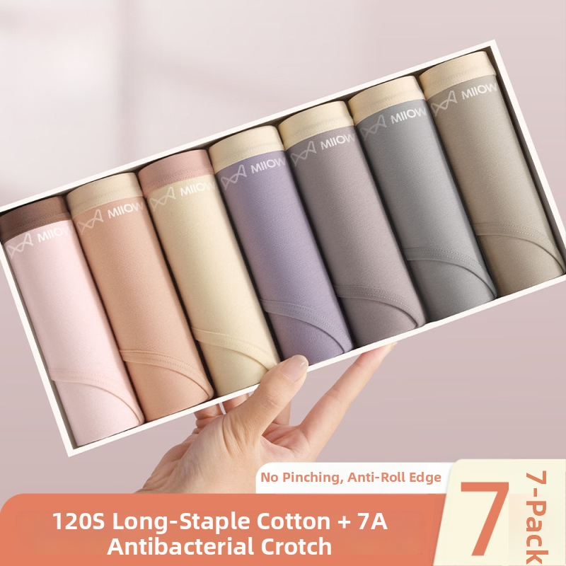 Naiste antibakteriaalsed puuvillased aluspüksid keskmise taljega, hingav puuvillane vooder, 90–95% puuvill, mugav kolmnurkse lõikega