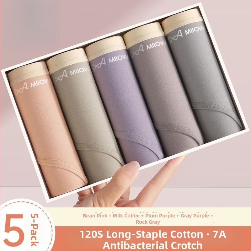Női antibakteriális pamut alsónemű középmagas derékkal, légáteresztő pamut a lágyéknál, 90–95% pamut, kényelmes háromszög fazon
