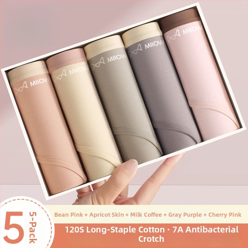 Női antibakteriális pamut alsónemű középmagas derékkal, légáteresztő pamut a lágyéknál, 90–95% pamut, kényelmes háromszög fazon