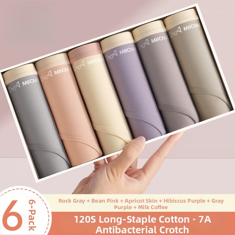 Női antibakteriális pamut alsónemű középmagas derékkal, légáteresztő pamut a lágyéknál, 90–95% pamut, kényelmes háromszög fazon