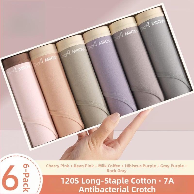 Női antibakteriális pamut alsónemű középmagas derékkal, légáteresztő pamut a lágyéknál, 90–95% pamut, kényelmes háromszög fazon