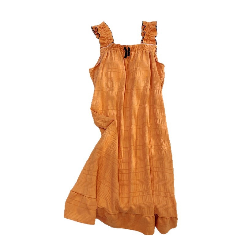 Νυχτικό σλίγκ με επένδυση στήθους, ελαφρύ πολυεστέρα, λεπτό ύφασμα, χωρίς μανίκια, μεσαίο μήκος