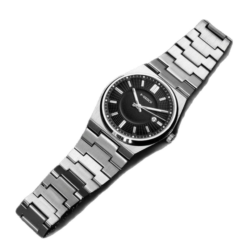 Vīriešu kvarca pulkstenis ar luminējošu kalendāru, nerūsējošā tērauda korpuss un siksna, ūdensizturība līdz 10 m