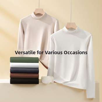 Pagrindinio sluoksnio marškinėliai su puse aukščio kaklu, dvipusis fleece, ilgomis rankovėmis, unisex, poliesteris 251–300 g/m²