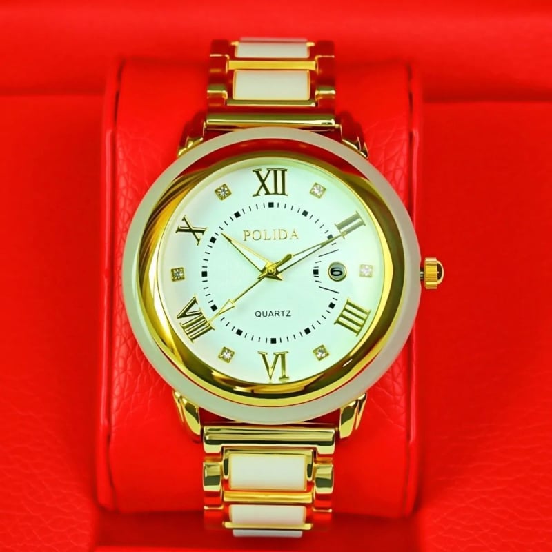 Kvarca pulkstenis ar kalendāru, modeļa Ys-23119, analogo displejs, ūdensizturība 30m, korpuss sakaļas, siksna no cinka sakaļas, spirālkrāna, minerāla stiprināts stikls