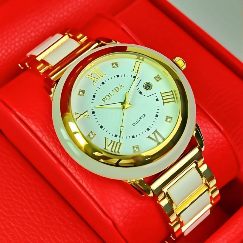 Kvarca pulkstenis ar kalendāru, modeļa Ys-23119, analogo displejs, ūdensizturība 30m, korpuss sakaļas, siksna no cinka sakaļas, spirālkrāna, minerāla stiprināts stikls