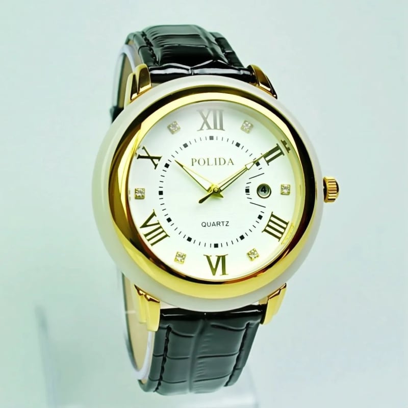 Kvarca pulkstenis ar kalendāru, modeļa Ys-23119, analogo displejs, ūdensizturība 30m, korpuss sakaļas, siksna no cinka sakaļas, spirālkrāna, minerāla stiprināts stikls