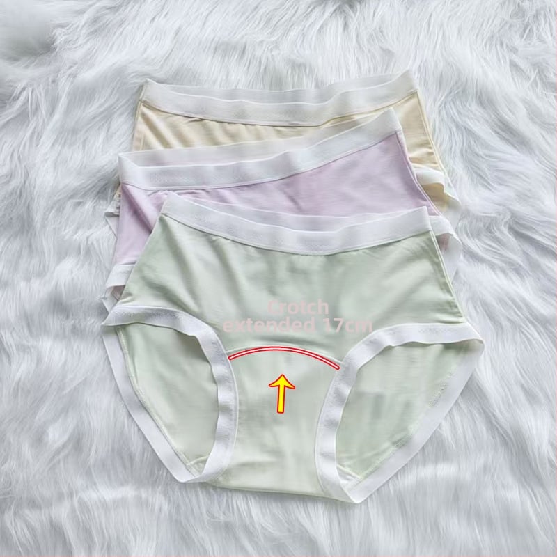 Дамски бикини от модал със средна талия, дишащи и антибактериални, с памучно чатало