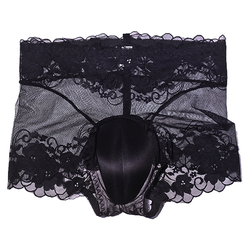 Meeste 3D kontuuriga U-püksid, kõrge talje, läbipaistev võrk, õmblusteta, hingav nailon