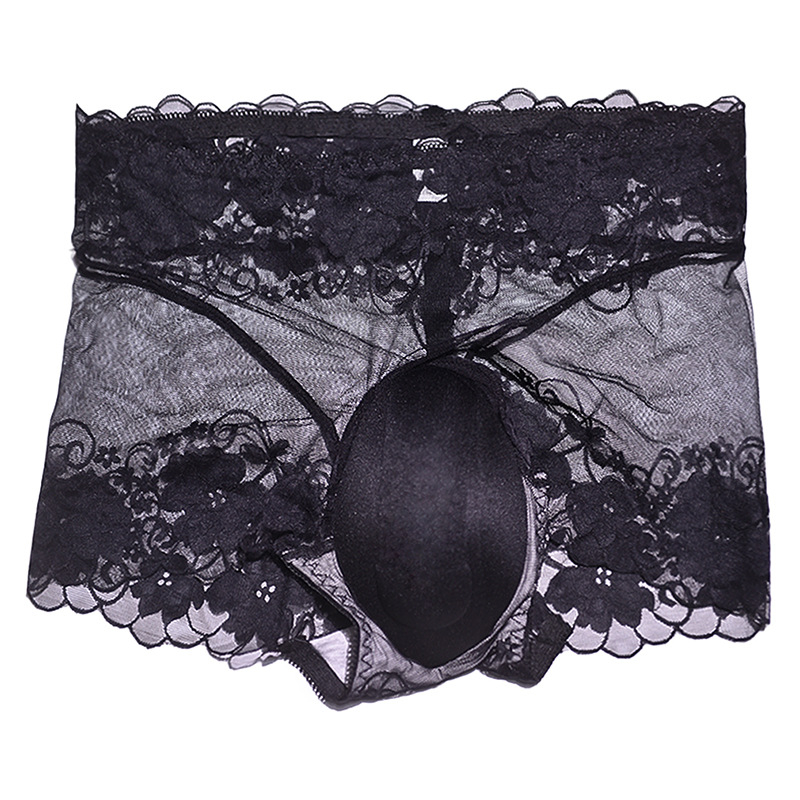 Meeste 3D kontuuriga U-püksid, kõrge talje, läbipaistev võrk, õmblusteta, hingav nailon