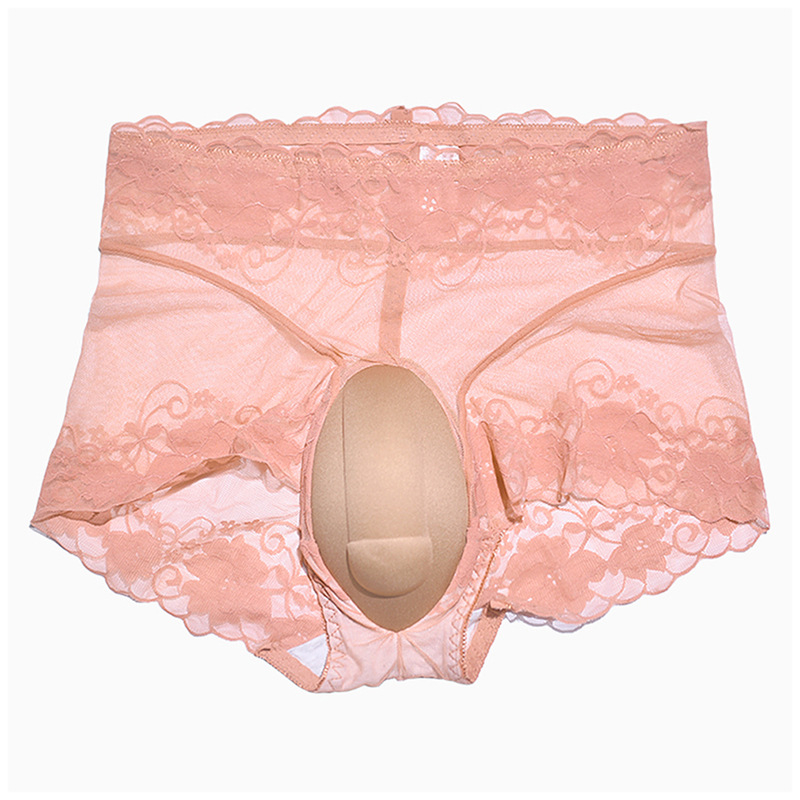 Meeste 3D kontuuriga U-püksid, kõrge talje, läbipaistev võrk, õmblusteta, hingav nailon