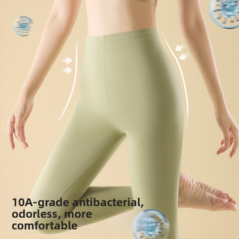 Moteriški medvilniniai terminiai leggingai su aukštu liemeniu, pakelia sėdmenis, kūno formavimas, palaiko šilumą