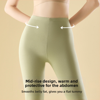 Moteriški medvilniniai terminiai leggingai su aukštu liemeniu, pakelia sėdmenis, kūno formavimas, palaiko šilumą