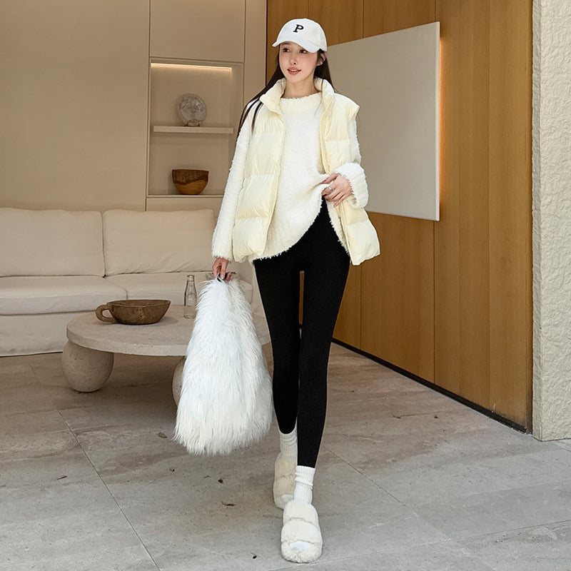 Sieviešu neilona 9/10 garuma šauri pieguļošas bikses ar teksta rakstu, silti, 88028#, Ziemas 2025