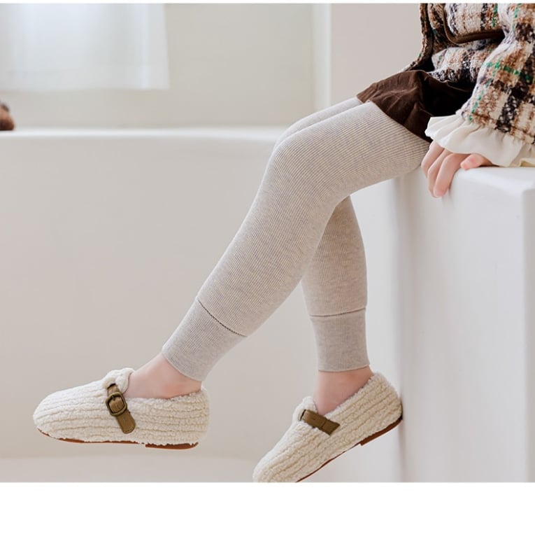 Флисово подплатени детски леггинси за момичета, зима 2025, смес памук-полиестер-еластан, марка Elmo beibei