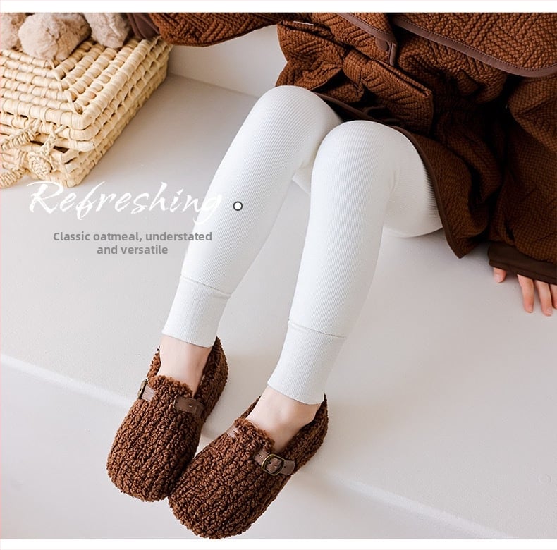 Флисово подплатени детски леггинси за момичета, зима 2025, смес памук-полиестер-еластан, марка Elmo beibei