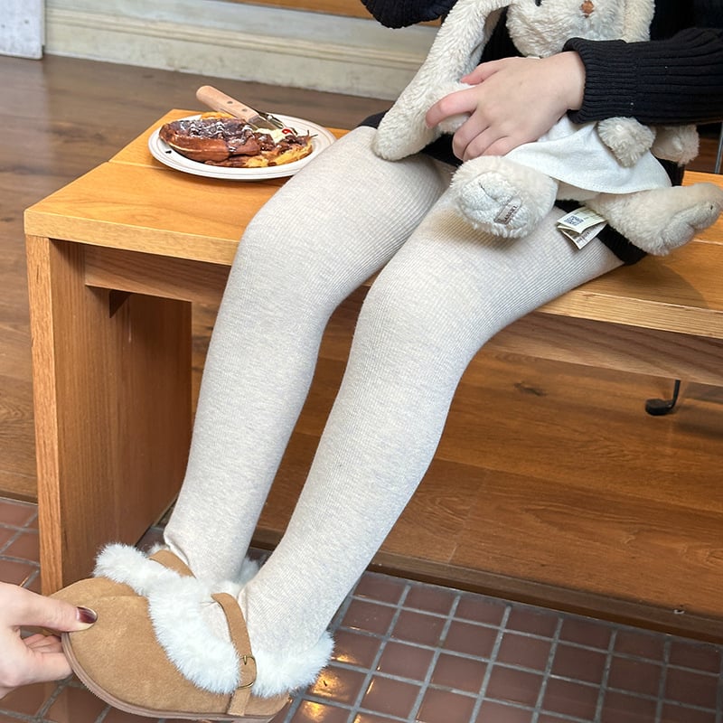 Флисово подплатени детски леггинси за момичета, зима 2025, смес памук-полиестер-еластан, марка Elmo beibei