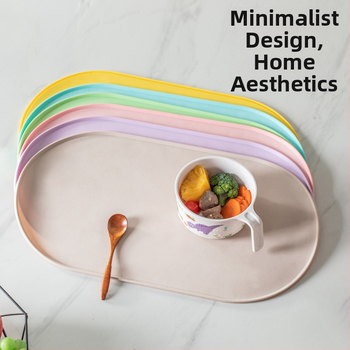 Shuoni silikoonist lauaalune, ümmarguse kujuga, ühetoonilise mustriga, kaasaegne minimalistlik stiil, välja antud 2025. aasta augustis.