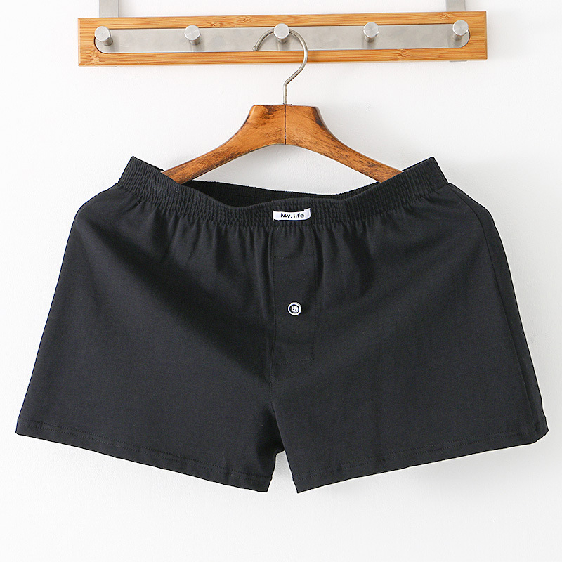 Мъжки памучни боксерки, дишащи и удобни, с талия средна височина, трикотажна материя, за всички сезони, 95–100% памук