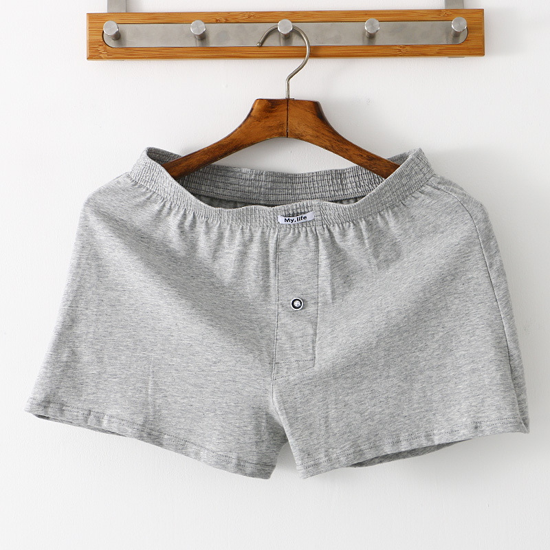 Мъжки памучни боксерки, дишащи и удобни, с талия средна височина, трикотажна материя, за всички сезони, 95–100% памук