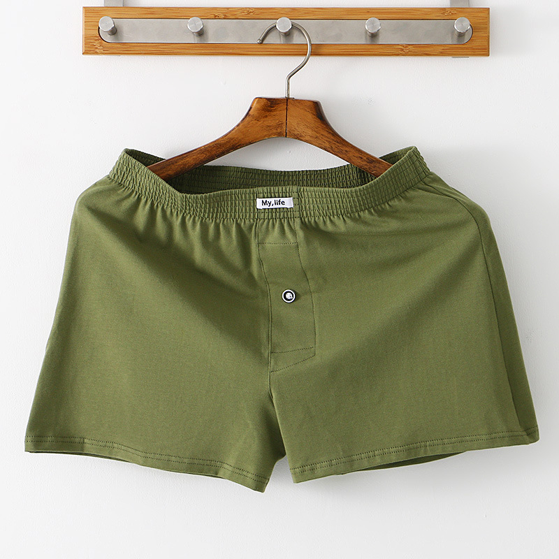 Мъжки памучни боксерки, дишащи и удобни, с талия средна височина, трикотажна материя, за всички сезони, 95–100% памук