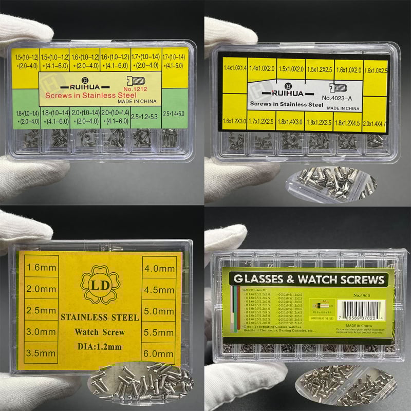 Σετ βιδών για το πίσω καπάκι ρολογιού, ανοξείδωτο ατσάλι, με βίδες φλατ και Philips, για επισκευή ρολογιών (Καλοκαίρι 2025)