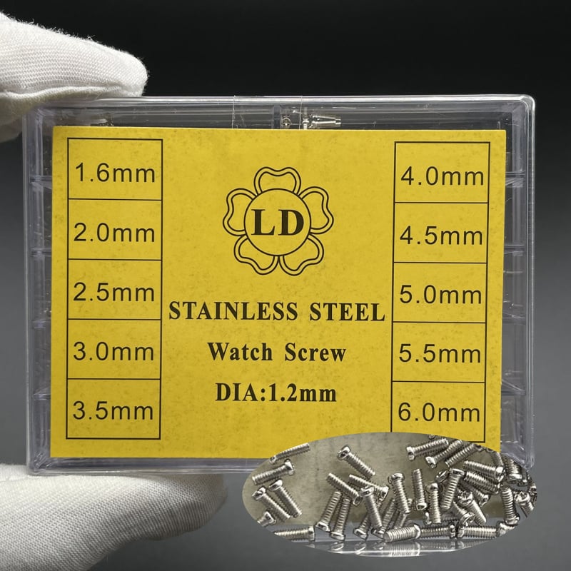 Σετ βιδών για το πίσω καπάκι ρολογιού, ανοξείδωτο ατσάλι, με βίδες φλατ και Philips, για επισκευή ρολογιών (Καλοκαίρι 2025)