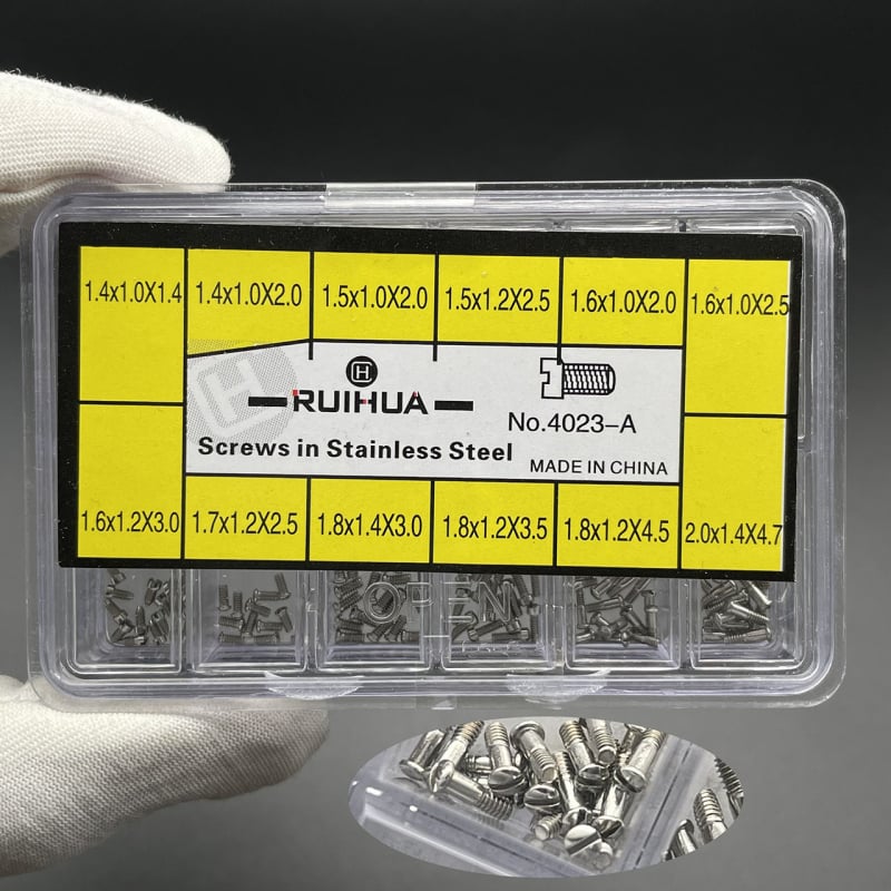 Σετ βιδών για το πίσω καπάκι ρολογιού, ανοξείδωτο ατσάλι, με βίδες φλατ και Philips, για επισκευή ρολογιών (Καλοκαίρι 2025)