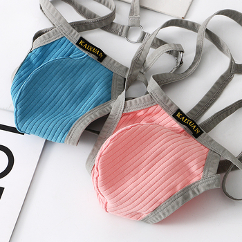 String bărbătesc din bumbac, respirabil, talie joasă, țesătură rib, vară