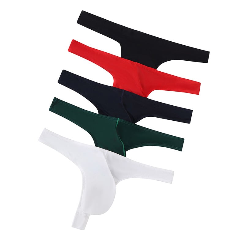 Thong de bărbați din nailon, respirabil, talie joasă, buzunar frontal mare