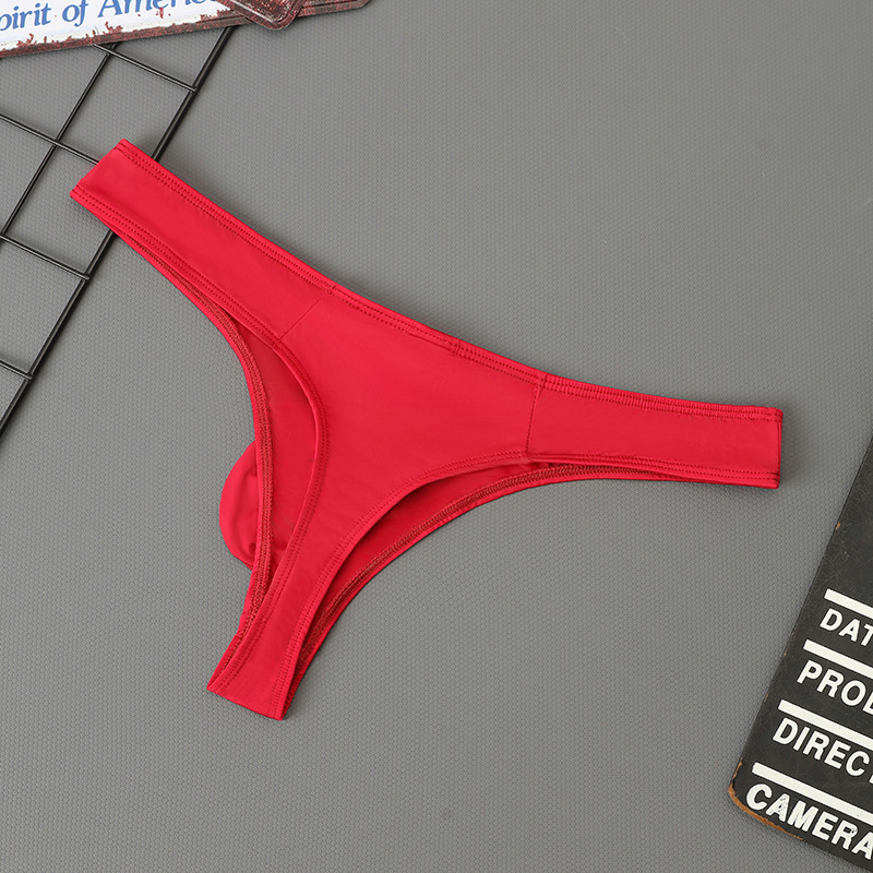Thong de bărbați din nailon, respirabil, talie joasă, buzunar frontal mare