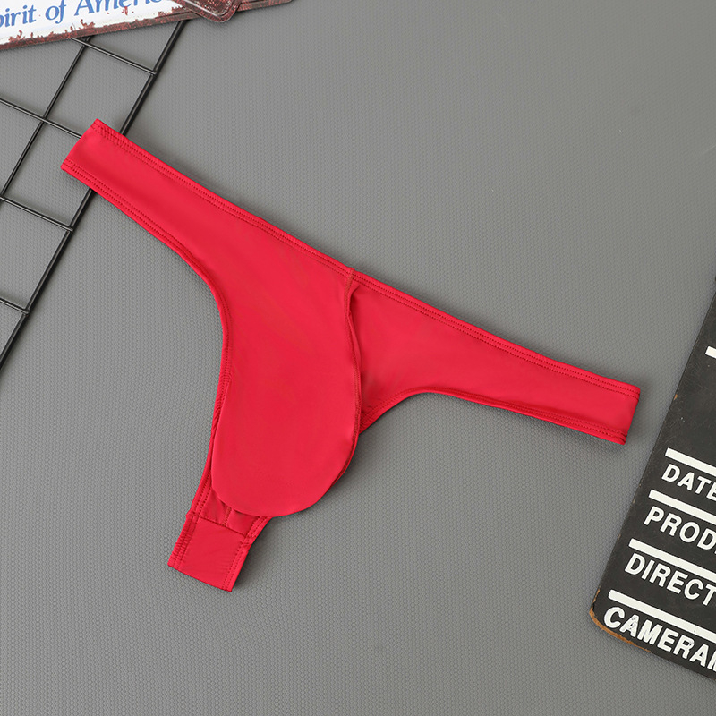 Thong de bărbați din nailon, respirabil, talie joasă, buzunar frontal mare
