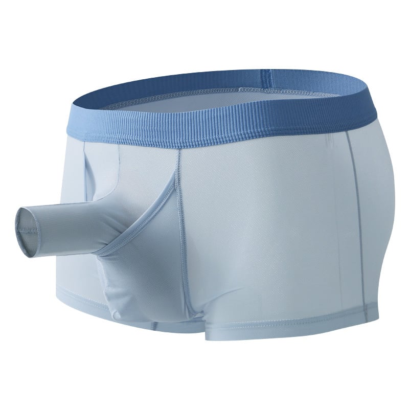Мъжки боксерки от нейлон, ултра тънки, дишащи и бързосъхнещи, с дизайн на голям джоб, еластични и комфортни