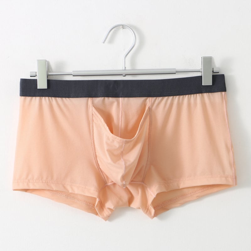 Мъжки боксерки от нейлон, ултра тънки, дишащи и бързосъхнещи, с дизайн на голям джоб, еластични и комфортни