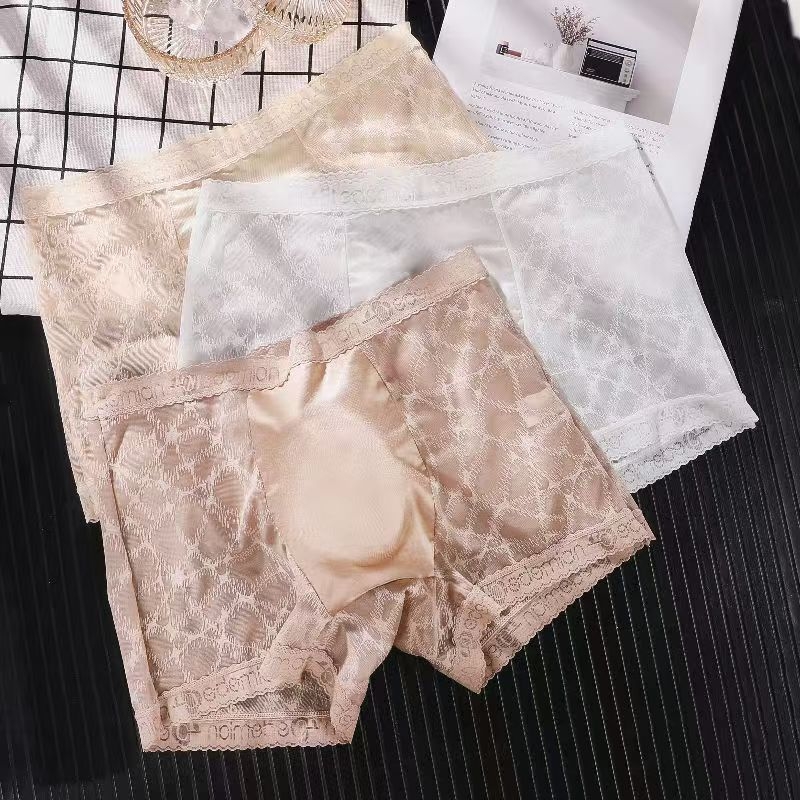 Muške bokserice s čipkom, prozirne, bezšivne, od najlona, 31-40D