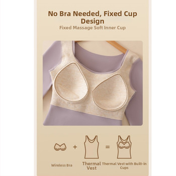 Moteriškas vilnos-silkės šiluminis viršus su V kaklu, įsiūtos krūties kaušės, tankus mezginys 251–300 g/m², pagrindinis audinys 80–90%, ilgos rankovės, kūno formavimas